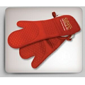 Safety Grip Silicone Oven Mitt w/ Cotton Cuff & Lining